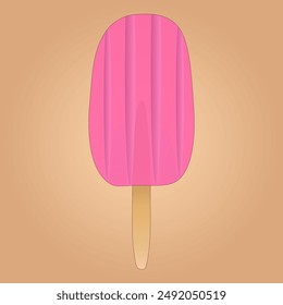 A colorful vector illustration of a pink popsicle. Perfect for summer-themed designs and projects.