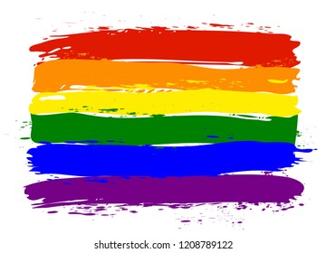 Colorful vector illustration of a rainbow flag