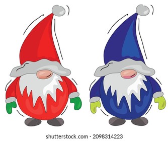 Colorful vector illustration ready to print:  Christmas gnome (create from video tutorial)