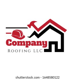 Colorful vector illustration Roofing company based logo with dummy text on white background.