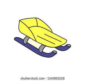 colorful vector illustration with sled