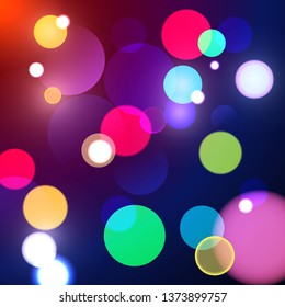 Colorful vector illustration with soft bokeh effect, abstract background