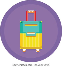 Colorful vector illustration of a suitcase, symbolizing travel and adventure. Perfect for tourism, vacation, and journey-themed designs and promotional materials