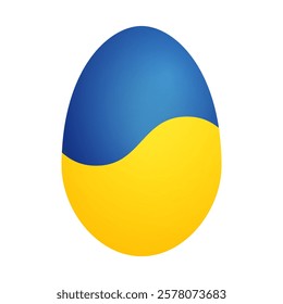 Colorful vector illustration of a traditional Easter egg painted with the colors of the Ukrainian flag