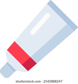 Colorful vector illustration of a tube of cream, paste, or ointment, representing a medical or cosmetic product, isolated on a white background