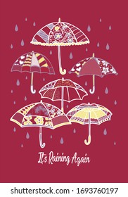 Colorful vector illustration of umbrella.