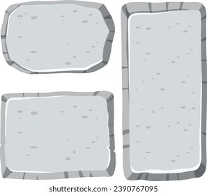 Colorful vector illustrations of various rocks and stones