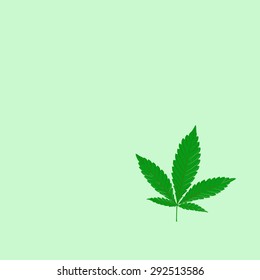 Colorful vector image of lonely Marijuana leaf in abstract art style