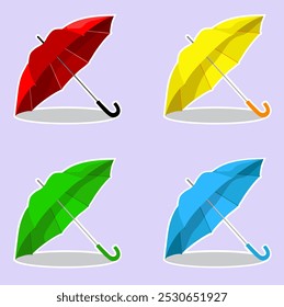 Colorful vector image of umbrella collection