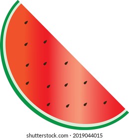 Colorful vector image of a watermelon slice.