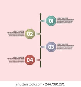 Infografía de Vector colorido con cuatro pasos.