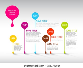 Colorful  Vector Infographic timeline report template with bubbles