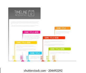 Colorful  Vector Infographic timeline report template with flags