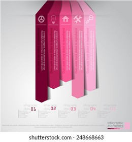 Colorful vector infographics arrows on white background