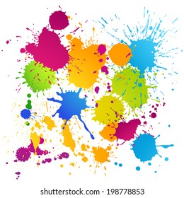 Colorful Vector Ink Blots Background Stock Vector (Royalty Free ...