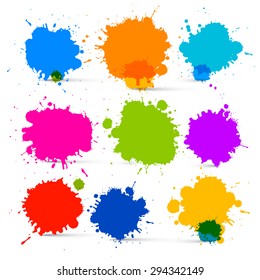 Colorful Vector Isolated Blots - Splashes Set