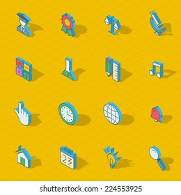 Colorful vector isometric flat design icon set. eps10