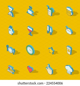 Colorful vector isometric flat design icon set. eps10