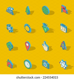 Colorful vector isometric flat design icon set. eps10