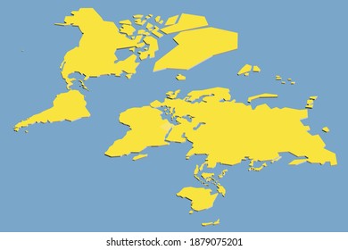 Colorful vector isometric world map complete with all countries. Vector illustration.