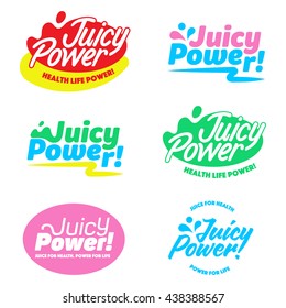 Colorful Vector Juicy Power Logo Design Templates Elements with splashes 