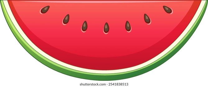 Colorful vector of a juicy watermelon slice