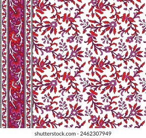 colorful vector kalamkari pattern design.