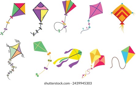 
Colorful vector kite set for web,poster,bilboard,flier,brochure