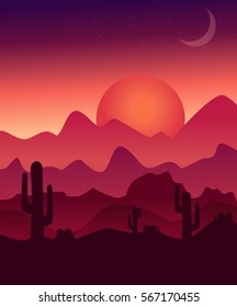 Colorful Vector Landscape Illustration