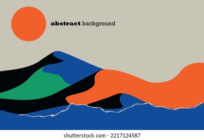 Colorful vector landscape of sand dune