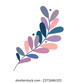 Colorful vector leaf clip art, whimsical flat illustration