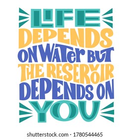  Colorful vector lettering on  white background. For the design of postcards, posters, covers, prints for mugs, t-shirts, backpacks, wrapping paper. Blue, green and yellow letters.