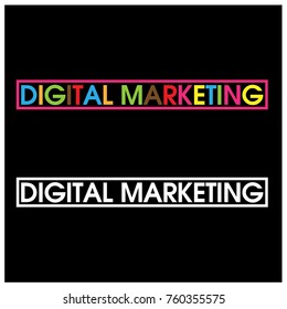 Colorful vector letters icon. word Digital Marketing vector
