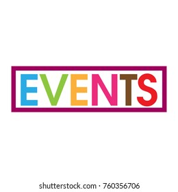 Colorful vector letters icon. word Events vector