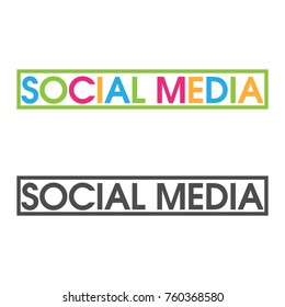 Colorful vector letters icon. word Social Media vector