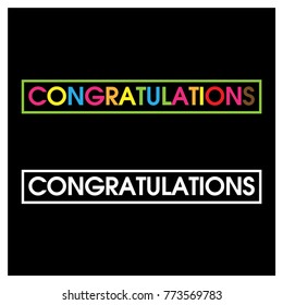 Colorful vector letters icon. word congratulations vector