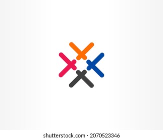 concepto de icono de diseño de logotipo de línea de vector colorido