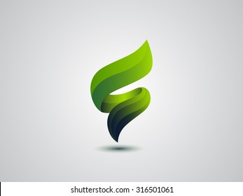 Colorful Vector Logo Design. Icon Concept. Abstract Ribbons