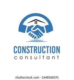 Colorful vector logo with dummy text on white background for construction or consulting business.