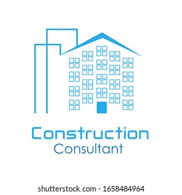 Colorful vector logo with dummy text on white background for construction or consulting business.