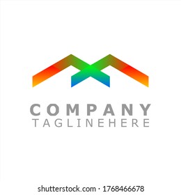 Colorful Vector Logo with the initials letters "M" or "X" or "MX" or "XM".
