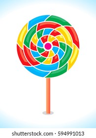 colorful vector lollipop or rainbow swirl 