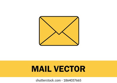 Colorful vector of mail icon. Isolated on white background. For Designer.