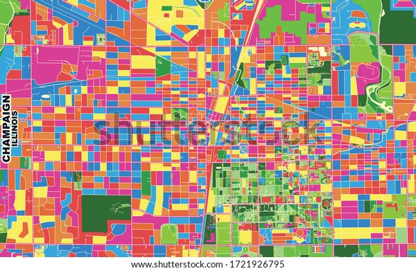 Colorful Vector Map Champaign Illinois Usa Stock Vector Royalty Free 8227