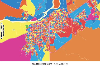 Colorful Vector Map Choluteca Choluteca Honduras Stock Vector (Royalty ...