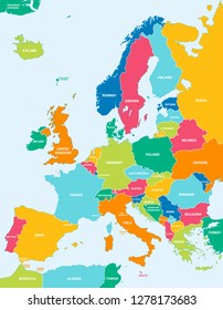 Colorful Vector map of Europe