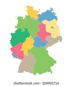 colorful vector map of Germany (all federal states on separate layers)