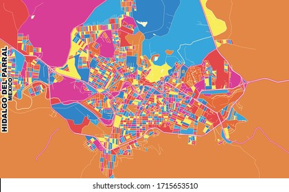 Colorful Vector Map Hidalgo Del Parral Stock Vector (Royalty Free ...