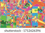 Colorful vector map of Langley, British Columbia, Canada. Art Map template for selfprinting wall art in landscape format.