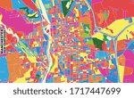 Colorful vector map of Manchester, New Hampshire, USA. Art Map template for selfprinting wall art in landscape format.